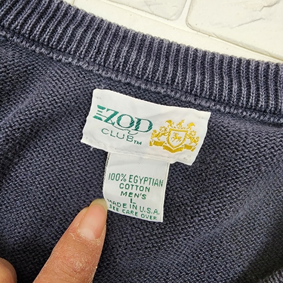 izod mens large blue vneck sweater - Picture 5 of 6